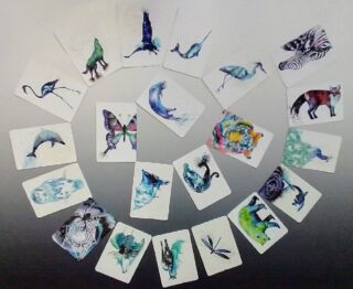 What animals are on your team? Cosmic Animal Mystery Card Packs available! I'm making room for new animals to come through my paintbrush by saying goodbye to these animals. I've put together a limited edition pack of my cards to share with you. Only 160 packs left! 12 cosmic animals are specifically chosen by me for you. 1 to represent each month of the year for you (or to the person you are gifting it to). It's great for birthdays, New Years, solstice season changes, life milestones, and new moon phases.  This is a mystery pack, you're not able to request or choose which animals you get. Let the animals come to you and bring their wisdom as they will. Twelve 4x6 inch glossy cards with rounded corners. Set comes in a velvet drawstring bag. Each card has one of my cosmic animal paintings on the front, and my symbolic writing about the animal is on the back of the card to allow each animal to share its message and wisdom with you. Ways to use the deck: *Draw an animal to be assigned to each month of the year. Select all 12 animals in advance to represent your year as you look ahead. *Draw a new surprise animal card each month either on the 1st, new moon, or full moon to guide you for the month. *Draw an animal from the deck whenever you feel like you need extra support. *Or a combination of all of these! How do you imagine using them?? Please share, I would love to get tips for myself. Link in my profile. https://www.etsy.com/listing/1015267395/cosmic-animal-cards-mystery-pack-of-12 #tanyacasteel #cosmicanimals #cards #oraclecards #oracle #sacredgeometry